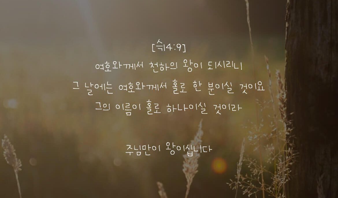 주님만이 왕이십니다